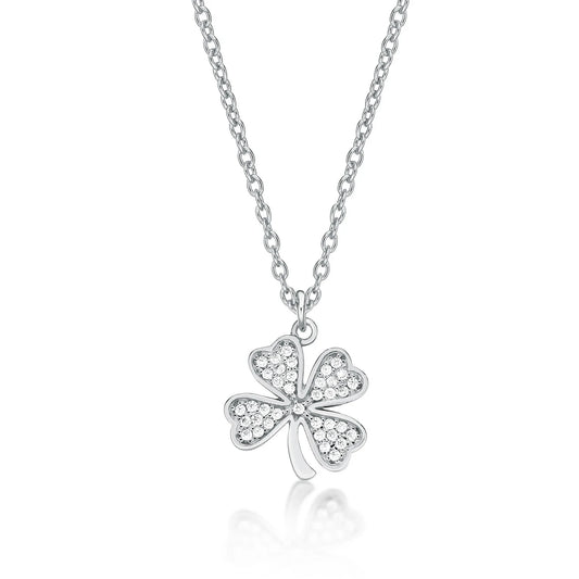 Lucky 925 Solid Silver Clover Love Pendant